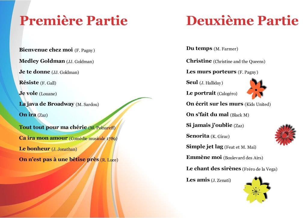 programme du concert 2016