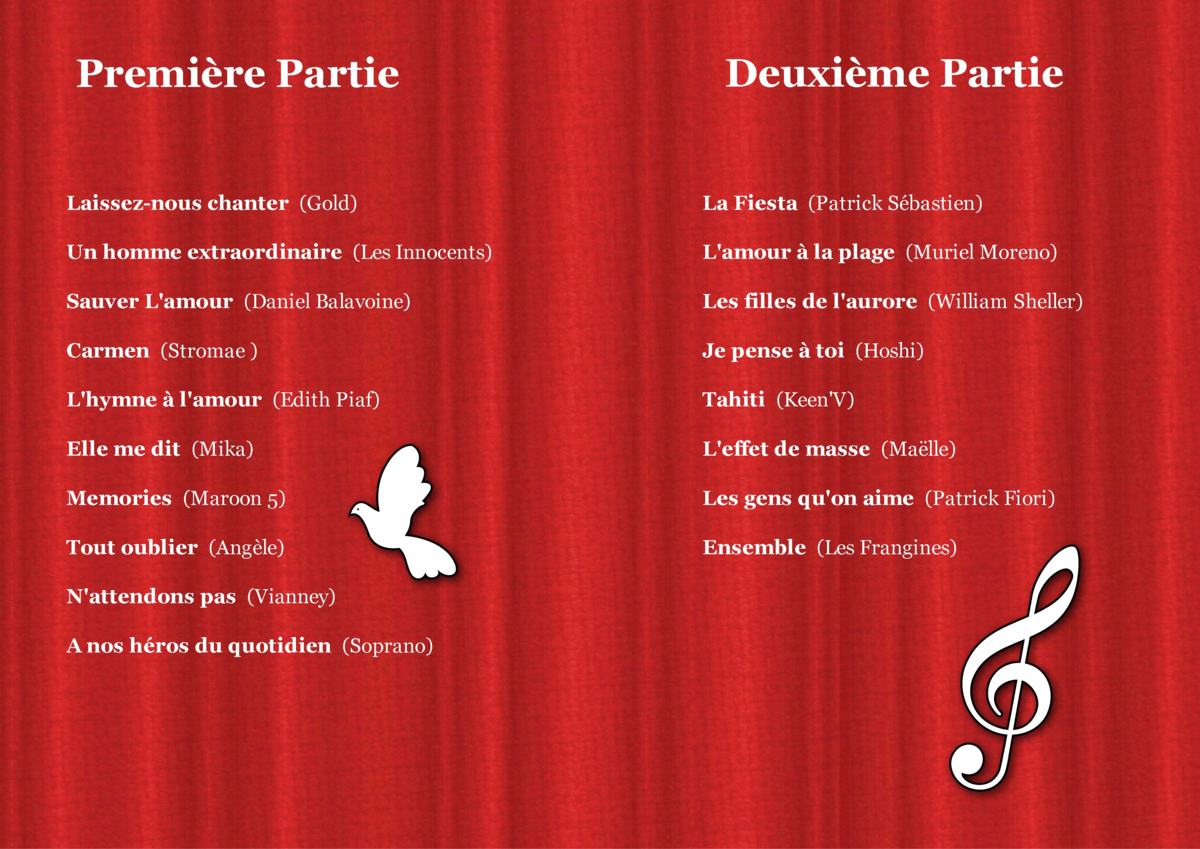 programme du concert 2022